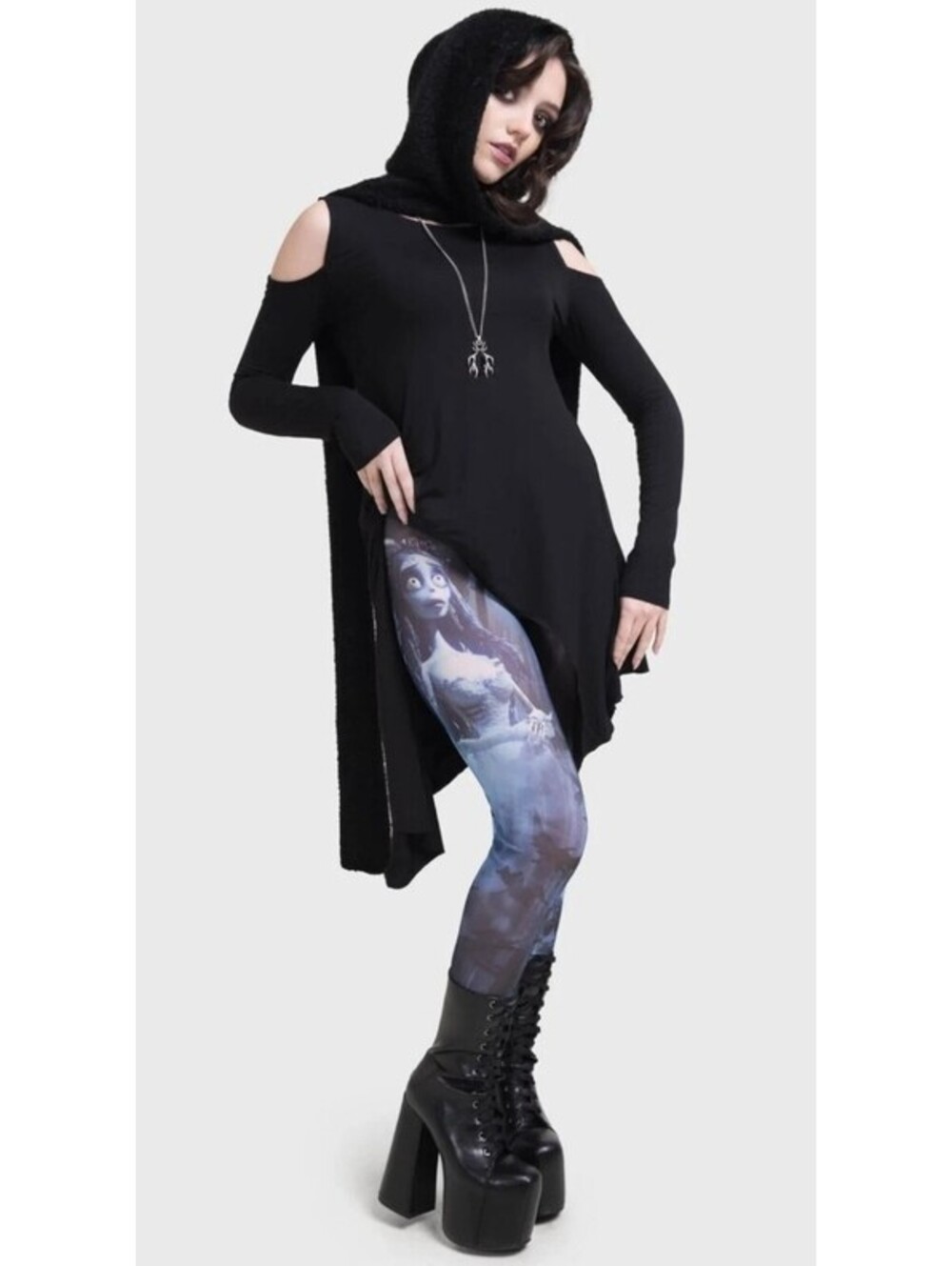 Killstar Corpse Bride Emily In The Night Sheer Leggings Women's Size XL NEW NWT